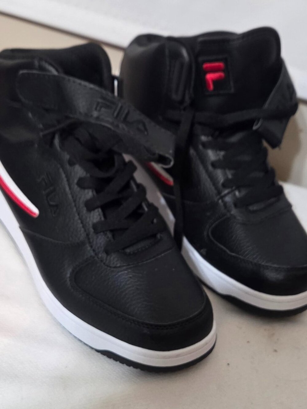 Fila Men's A-High 1CM00540-014 Black/White/Red High Top Sneaker US Size 10